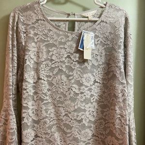 Lace three quarter sleeve lace blouse